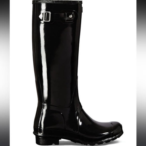☔️Hunter Original Tall Gloss Buckle Strap Rain Boots, New, authentic, Size9☔️ - Picture 3 of 11
